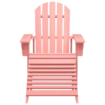 Chaise de jardin Adirondack avec pouf bois de sapin solide rose 2