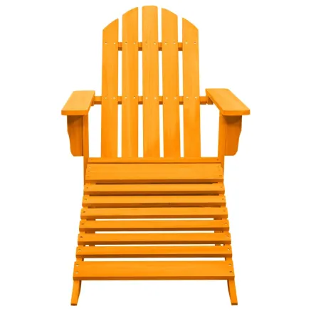 Chaise de jardin Adirondack avec pouf bois de sapin orange 2