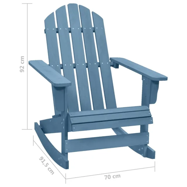 Chaise à bascule de jardin Adirondack bois de sapin massif bleu
