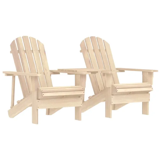 Chaises de jardin Adirondack avec table bois de sapin solide