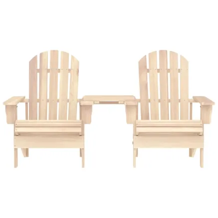 Chaises de jardin Adirondack avec table bois de sapin solide 2