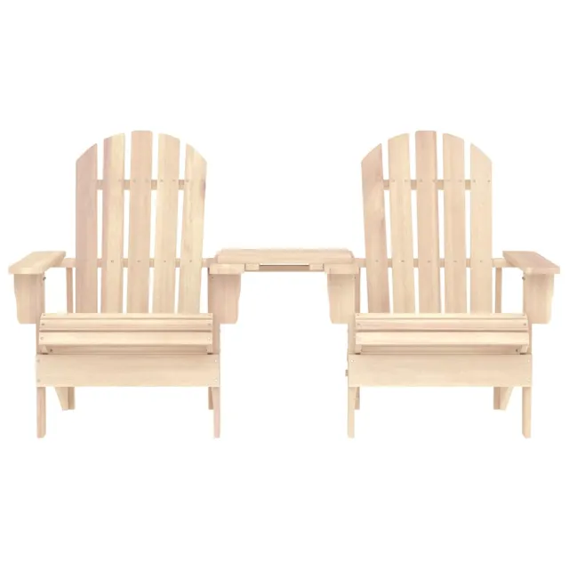 Chaises de jardin Adirondack avec table bois de sapin solide