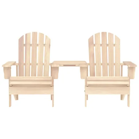 Chaises de jardin Adirondack avec table bois de sapin solide
