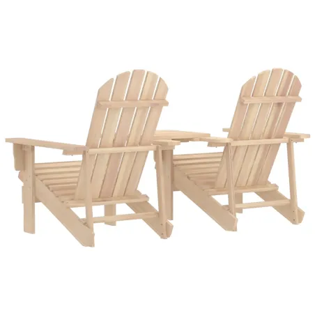 Chaises de jardin Adirondack avec table bois de sapin solide