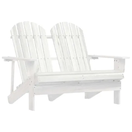 Chaise de jardin Adirondack 2 places bois de sapin massif blanc