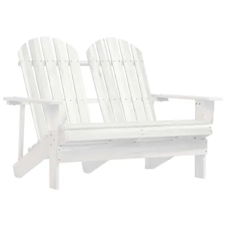 Chaise de jardin Adirondack 2 places bois de sapin massif blanc
