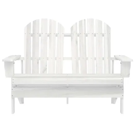 Chaise de jardin Adirondack 2 places bois de sapin massif blanc 2