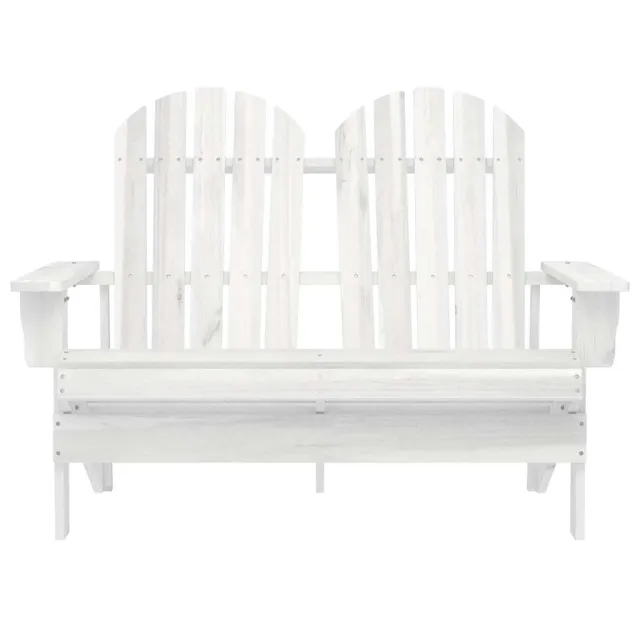 Chaise de jardin Adirondack 2 places bois de sapin massif blanc