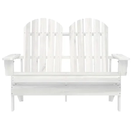 Chaise de jardin Adirondack 2 places bois de sapin massif blanc