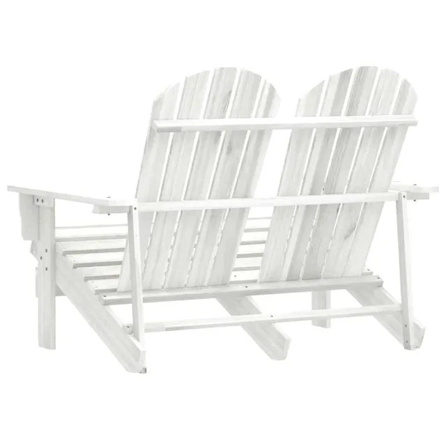 Chaise de jardin Adirondack 2 places bois de sapin massif blanc