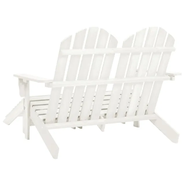 Chaise de jardin Adirondack 2 places et repose-pied sapin blanc