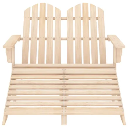 Chaise de jardin Adirondack 2 places et repose-pied sapin 2