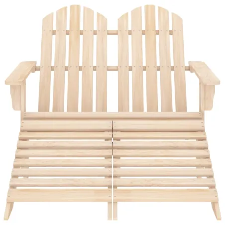 Chaise de jardin Adirondack 2 places et repose-pied sapin