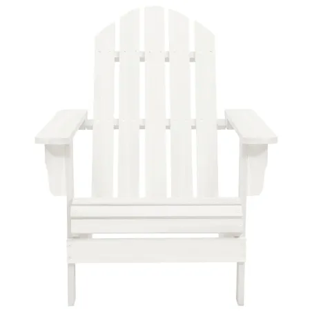 Chaise de jardin Adirondack avec table Bois de sapin Blanc
