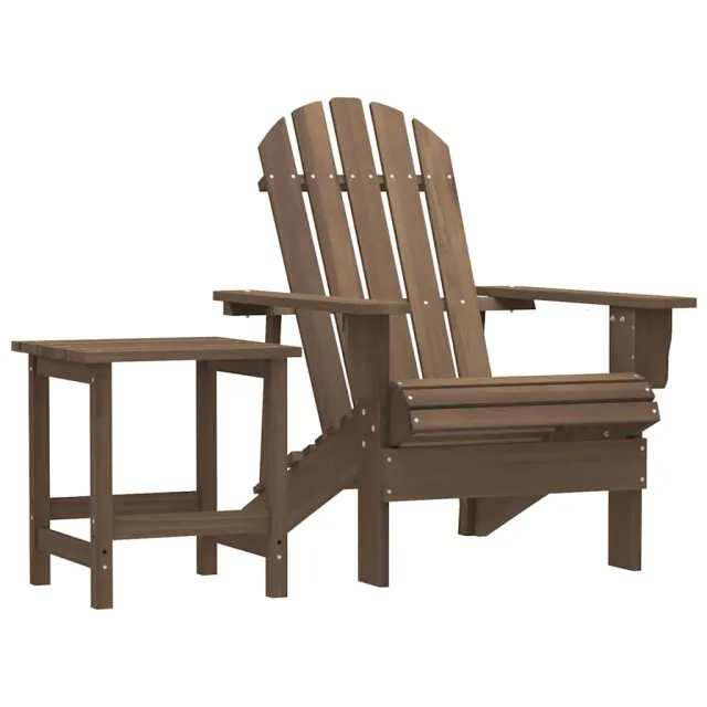 Chaise de jardin Adirondack avec table Bois de sapin Marron