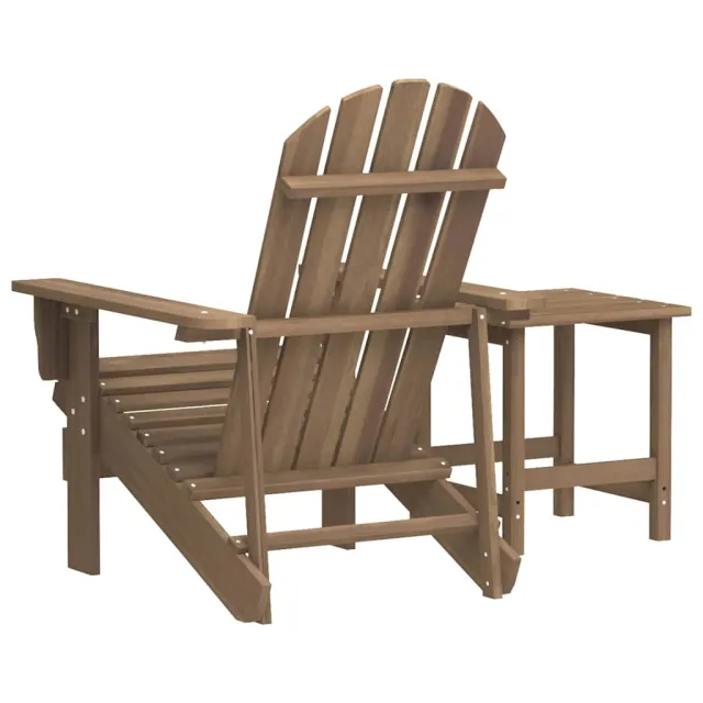 Chaise de jardin Adirondack avec table Bois de sapin Marron