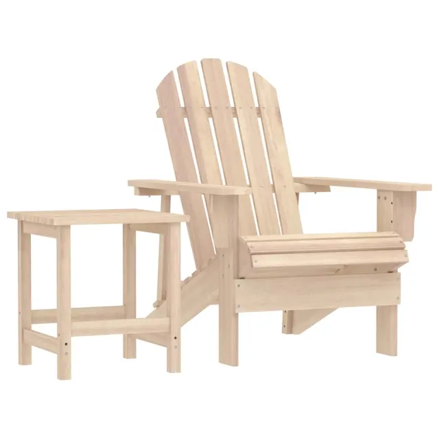 Chaise de jardin Adirondack avec table Bois de sapin massif