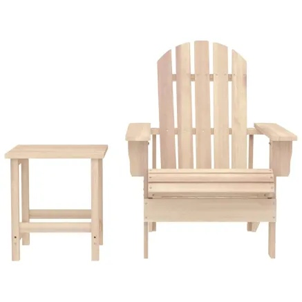 Chaise de jardin Adirondack avec table Bois de sapin massif 2