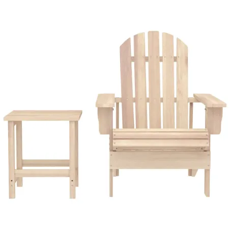 Chaise de jardin Adirondack avec table Bois de sapin massif