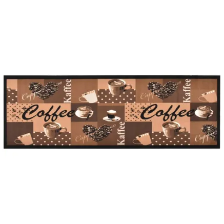 Tapis de cuisine lavable Marron café 60x180 cm