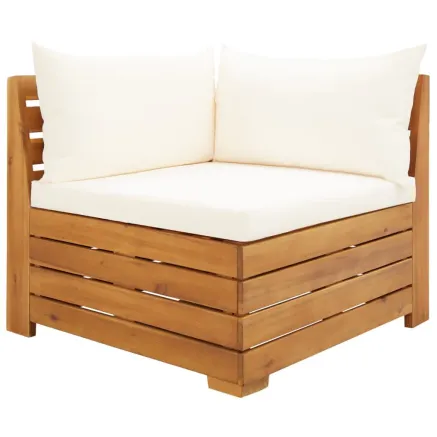 Salon de jardin 2 pcs avec coussins Bois d'acacia solide 2