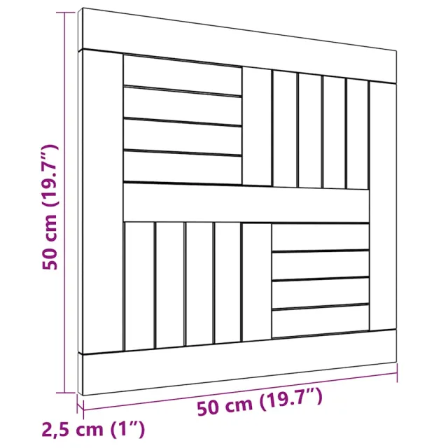 Dessus de table carré 50x50x2,5 cm Bois de teck massif