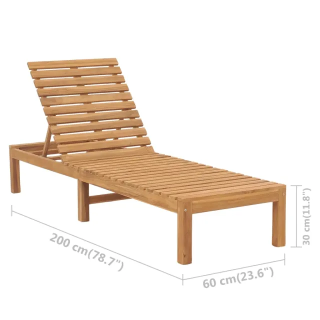 Chaise longue bois de teck solide