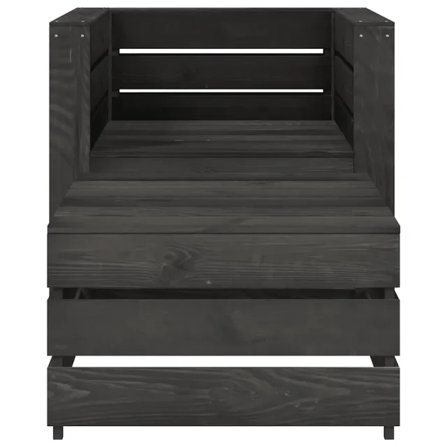 Salon de jardin palette 2 pcs Bois de pin imprégné de gris