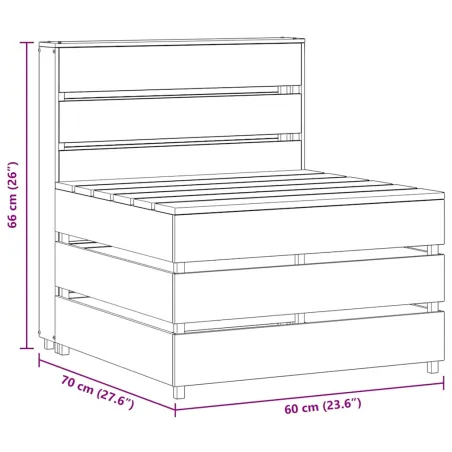 Canapé palette de milieu de jardin bois de pin imprégné