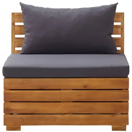 Canapé de jardin 2 places avec coussins Bois d'acacia massif