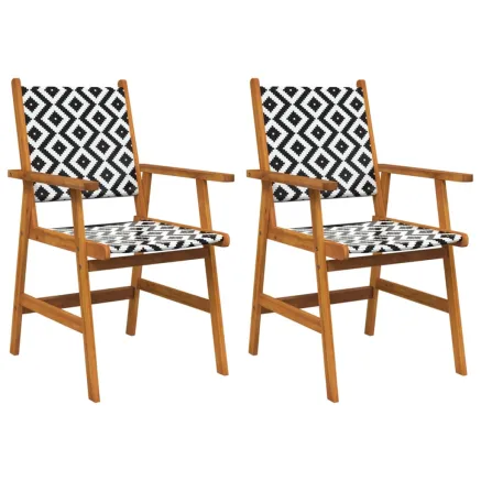Chaises de jardin lot de 2 Bois d'acacia solide 2