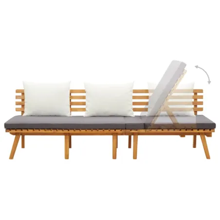 Lit de repos de jardin 200x65 cm Bois d'acacia solide