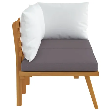 Salon de jardin 2 pcs avec coussins Bois d'acacia solide