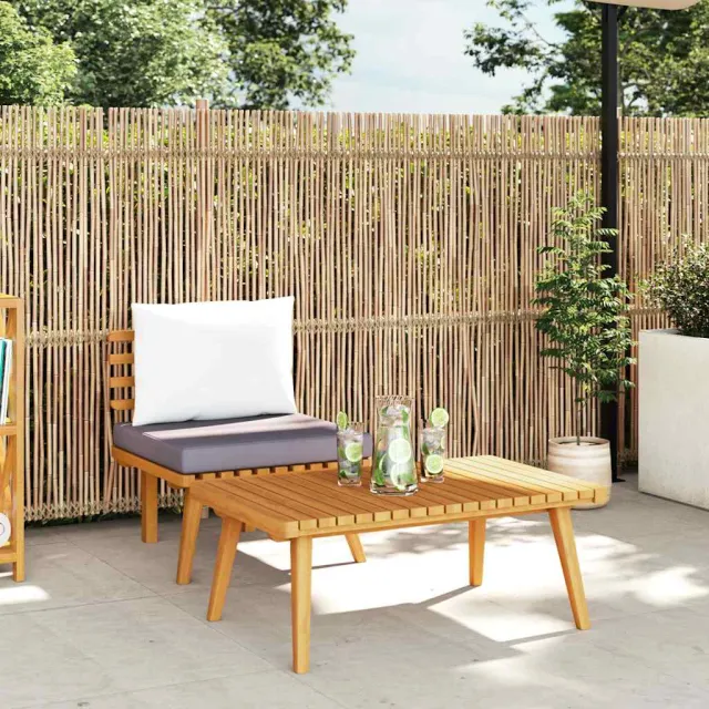 Salon de jardin 2 pcs avec coussins Bois d'acacia solide