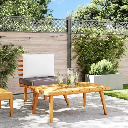 Salon de jardin 2 pcs avec coussins Bois d'acacia solide