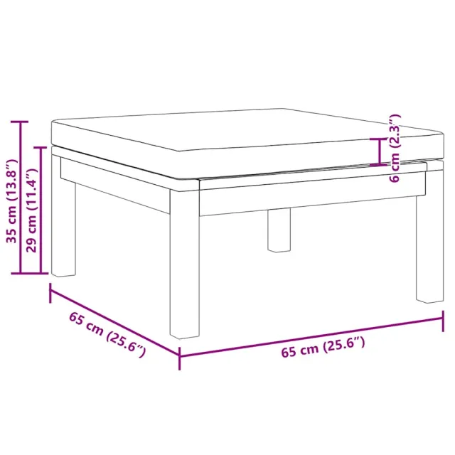 Repose-pied avec coussin gris foncé Bois d'acacia massif