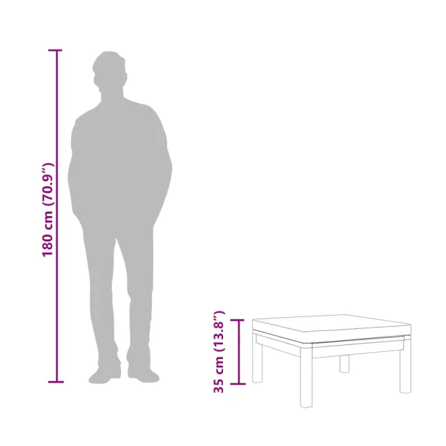 Repose-pied avec coussin gris foncé Bois d'acacia massif