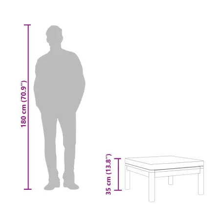 Repose-pied avec coussin gris foncé Bois d'acacia massif