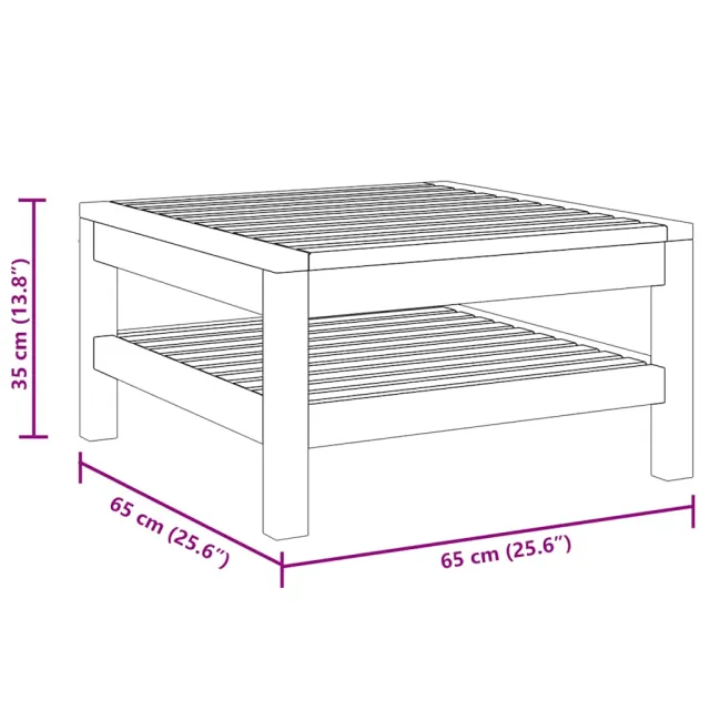 Table basse 65x65x35 cm Bois d'acacia solide