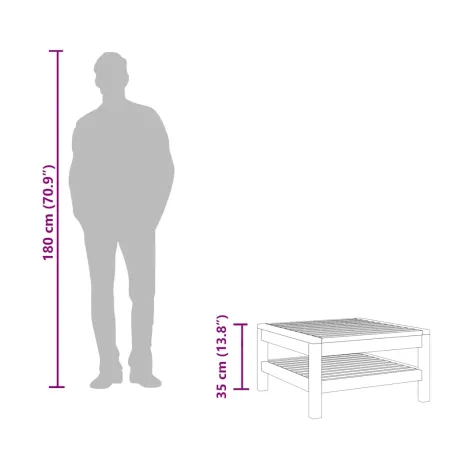 Table basse 65x65x35 cm Bois d'acacia solide