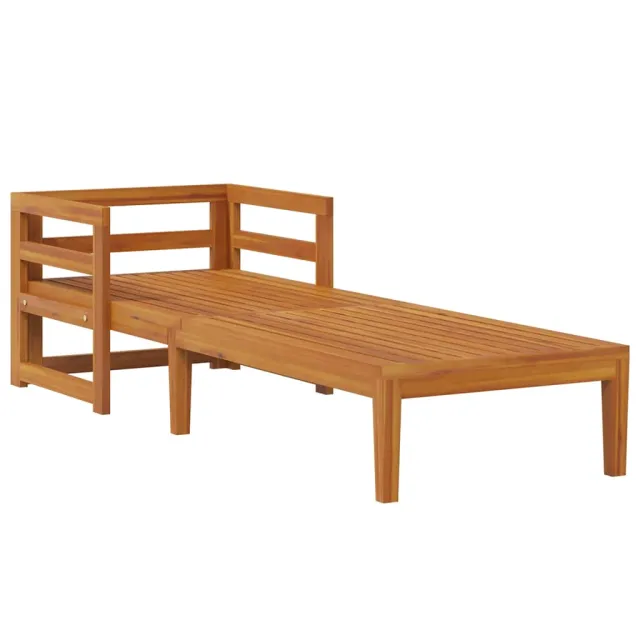 Chaise longue avec coussins gris foncé Bois d'acacia solide