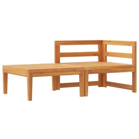 Salon de jardin 2 pcs avec coussins gris foncé Bois d'acacia