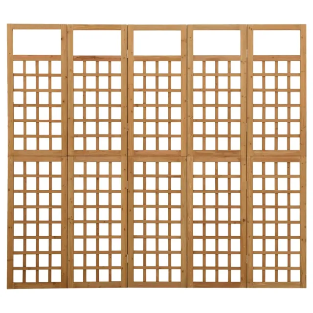 Cloison de séparation à 5 panneaux/treillis bois sapin massif