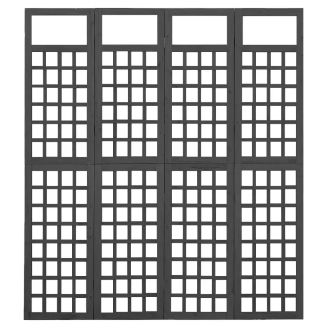 Cloison de séparation à 4 panneaux/treillis bois sapin massif