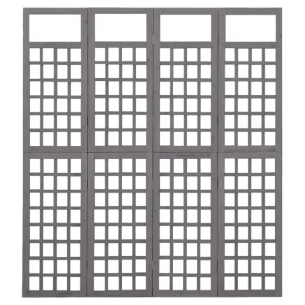 Cloison de séparation à 4 panneaux/treillis bois sapin massif 2