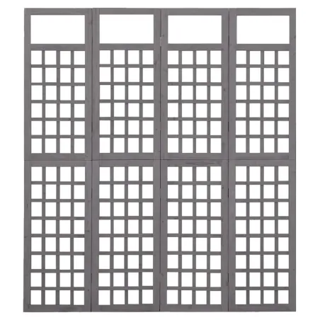 Cloison de séparation à 4 panneaux/treillis bois sapin massif