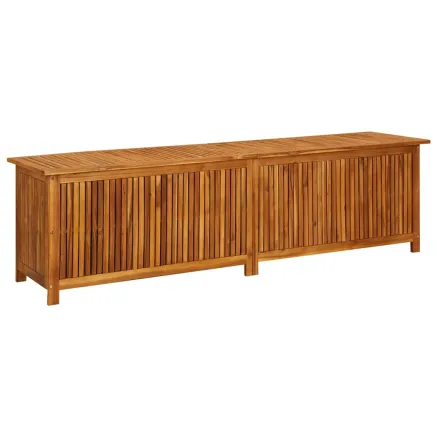 Boîte de rangement de jardin 200x50x58 cm Bois d'acacia solide 2