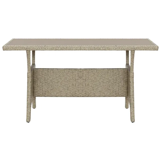 Table de jardin Gris 120x70x66 cm Résine tressée