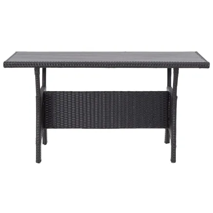 Table de jardin noir 120x70x66 cm Résine tressée 2