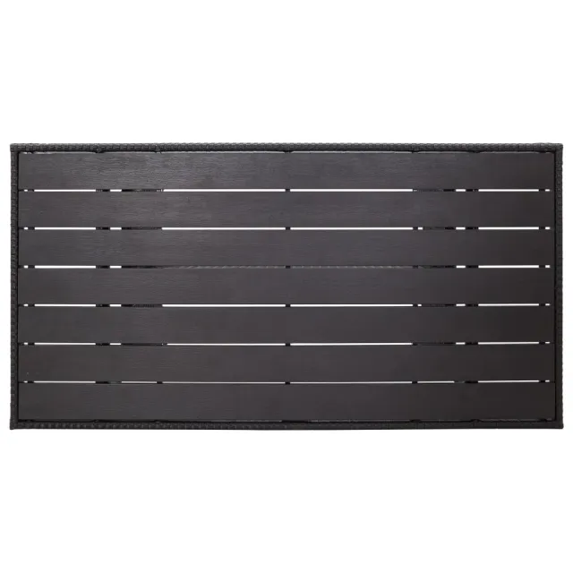 Table de jardin noir 120x70x66 cm Résine tressée